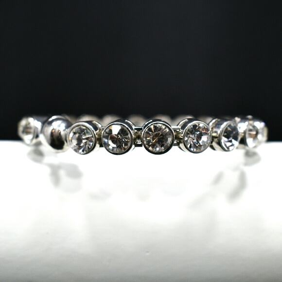 Clear Rhinestone Headlight Bracelet, Magnetic Clasp, 7 1/2 Inches - Picture 2 of 10